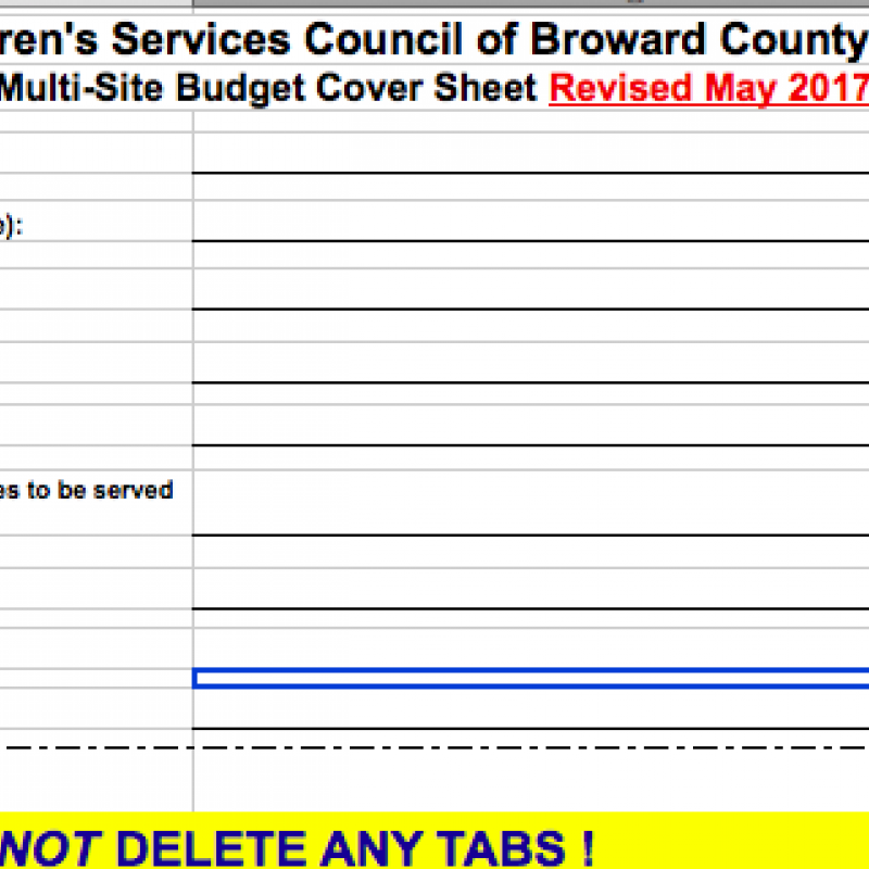 Budget Form – Multi-Site Renewal